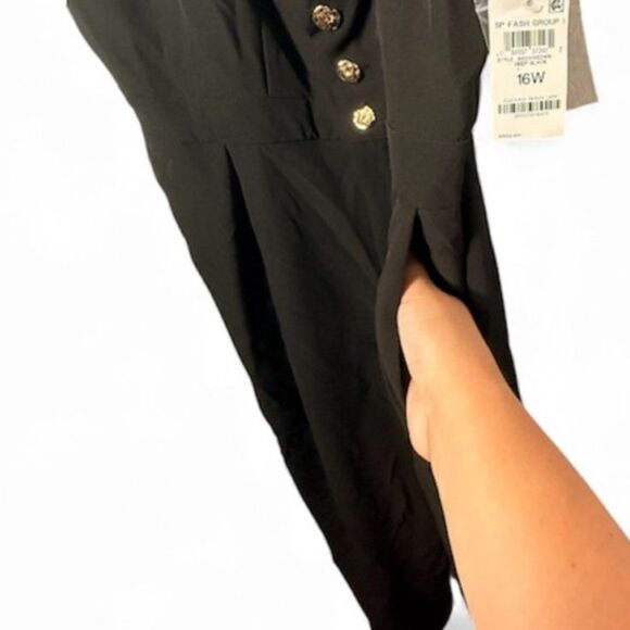 Bar III, Black Jumpsuit with Adjustable/Removable Straps, Plus Size 16W (NWT) - Picture 4 of 7